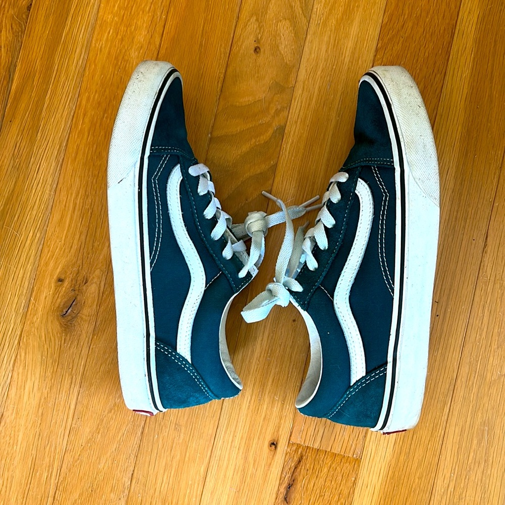 Vans Old Skool Color Theory Deep Teal, Jr/Men Size 6.5, Women’s Size 8, EUC - Picture 3 of 6